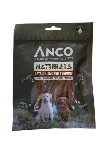 Anco Naturals Ostrich Smoked Tendons BULK DEAL 12x75g