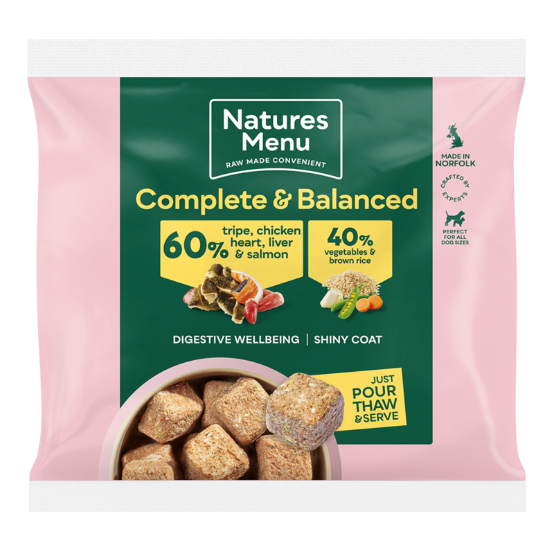Natures Menu 60/40 Complete and Balanced Tripe Chicken Heart Liver & Salmon 1kg