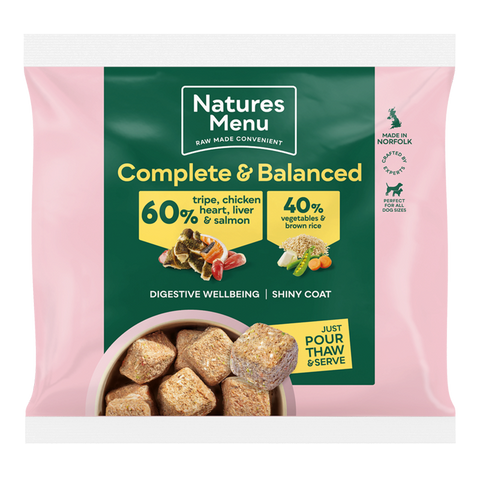 Natures Menu 60/40 Complete and Balanced Tripe Chicken Heart Liver & Salmon 1kg