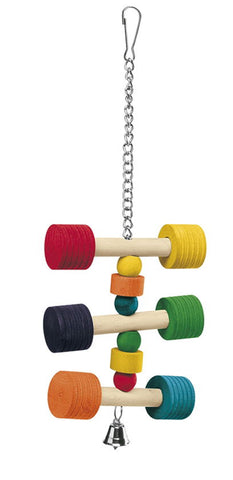 Pa 4091 Hanging Wooden Parrot Toys 11.5x3.5x31cm