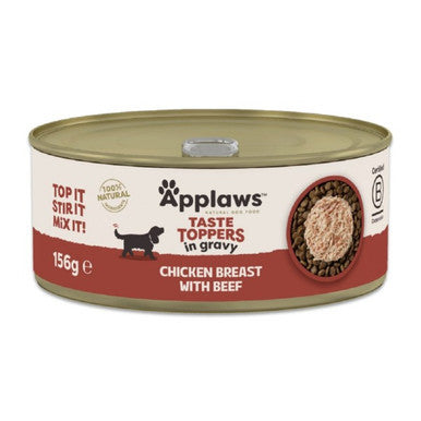 Applaws Taste Toppers Chicken Breast with Beef in Gravy 12 x 156g
