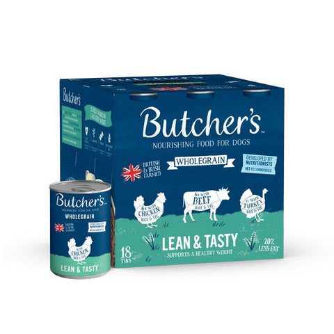 Butcher's Lean & Tasty Low Fat Dog Food Cans – 18 x 390g