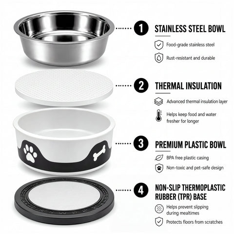 ThermaCool Dog Bowl - Espresso
