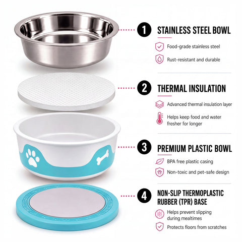 ThermaCool Dog Bowl - Azure Blue