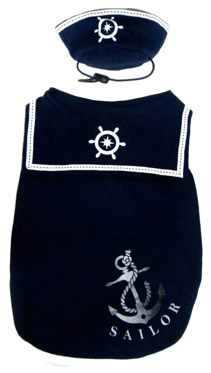 Happy Puppy Sailor Shirt With Hat Navy Blue