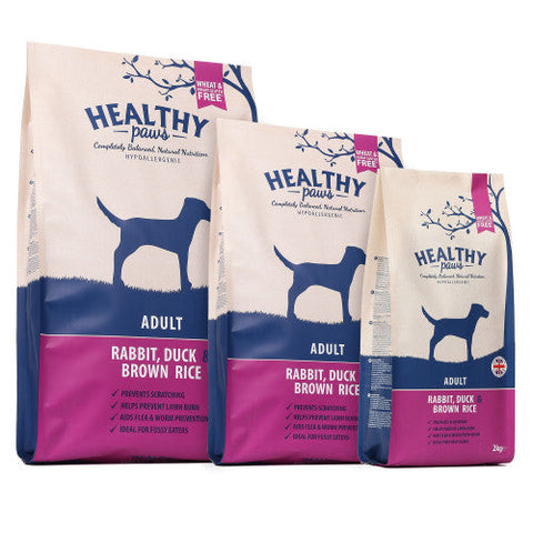 Healthy Paws Rabbit, Duck & Brown Rice Adult 6KG