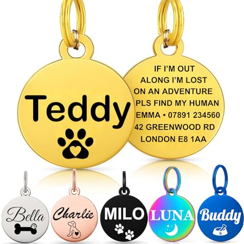 Personalised Pet Tag - Stainless Steel - Scratch Resistant