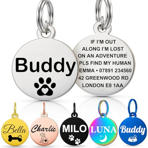 Personalised Pet Tag - Stainless Steel - Scratch Resistant