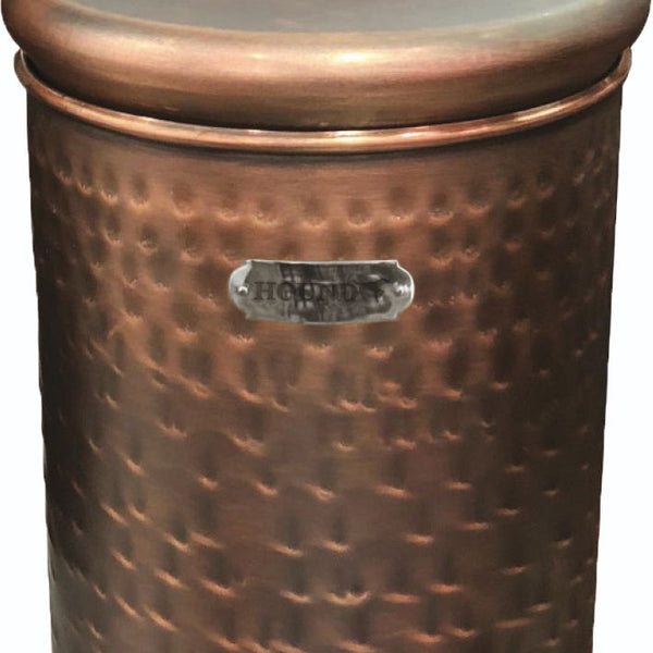 Hound Hammered Antique Copper Finish Pet Treat Can Medium