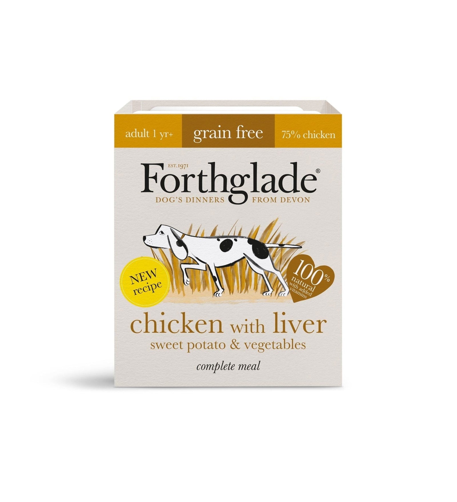 Forthglade Adt GF Comp Chicken Liver S/Potato & Veg 395g