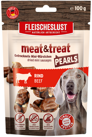 Fleischeslust Meat & Treat Pearls Beef - 10 x 100g Case