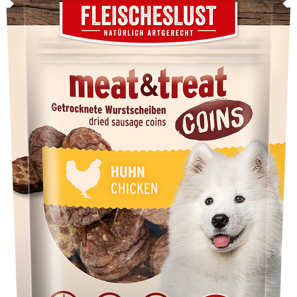 Fleischeslust Meat & Treat Coins Chicken - 10 x 80g Case