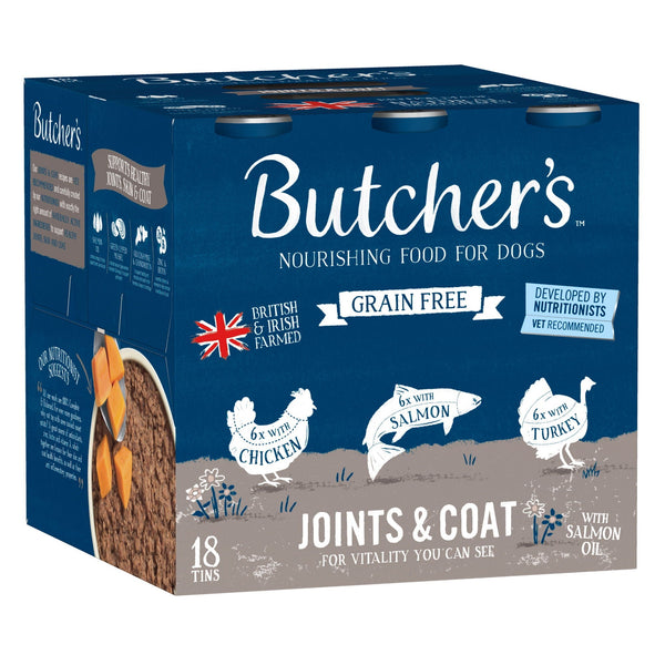Butcher''s Joints & Coat Dog Food Cans – 18 x 390g / 6 x 390g