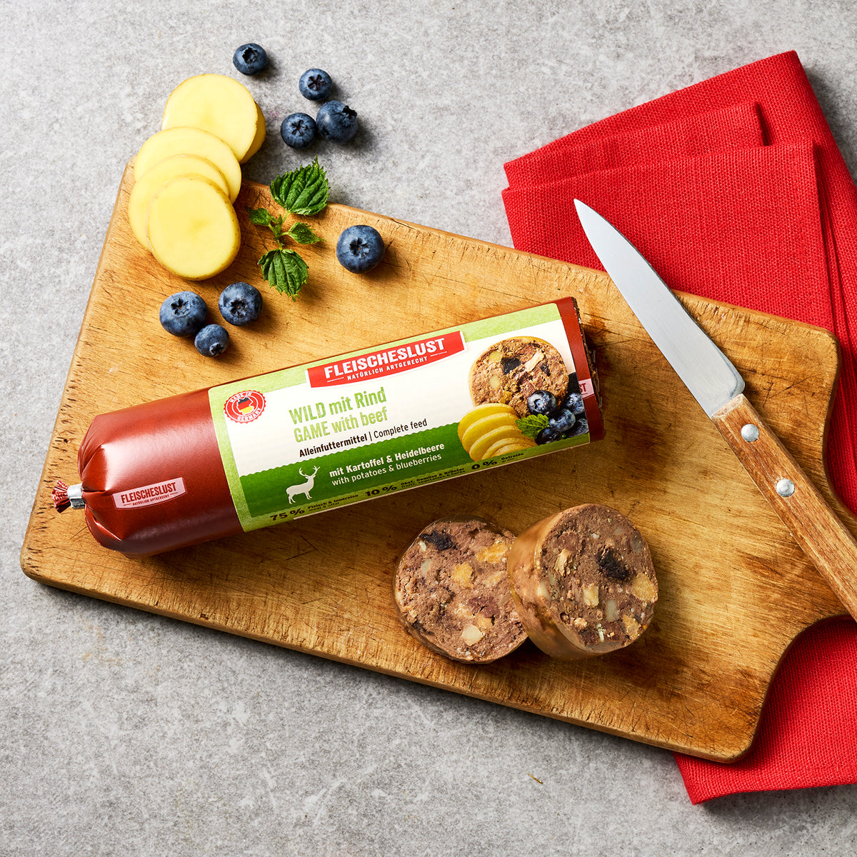 Fleischeslust Game with Beef Wet Dog Food - 16 x 400g Case