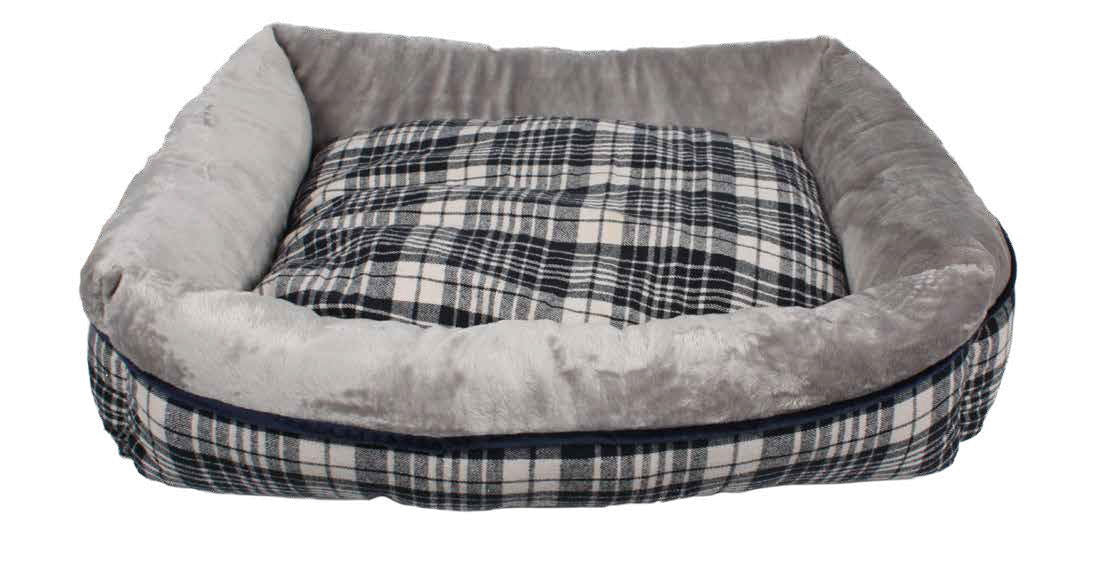 Dream Paws Check Pet Sofa Bed Large L78 X W60 X H16cm