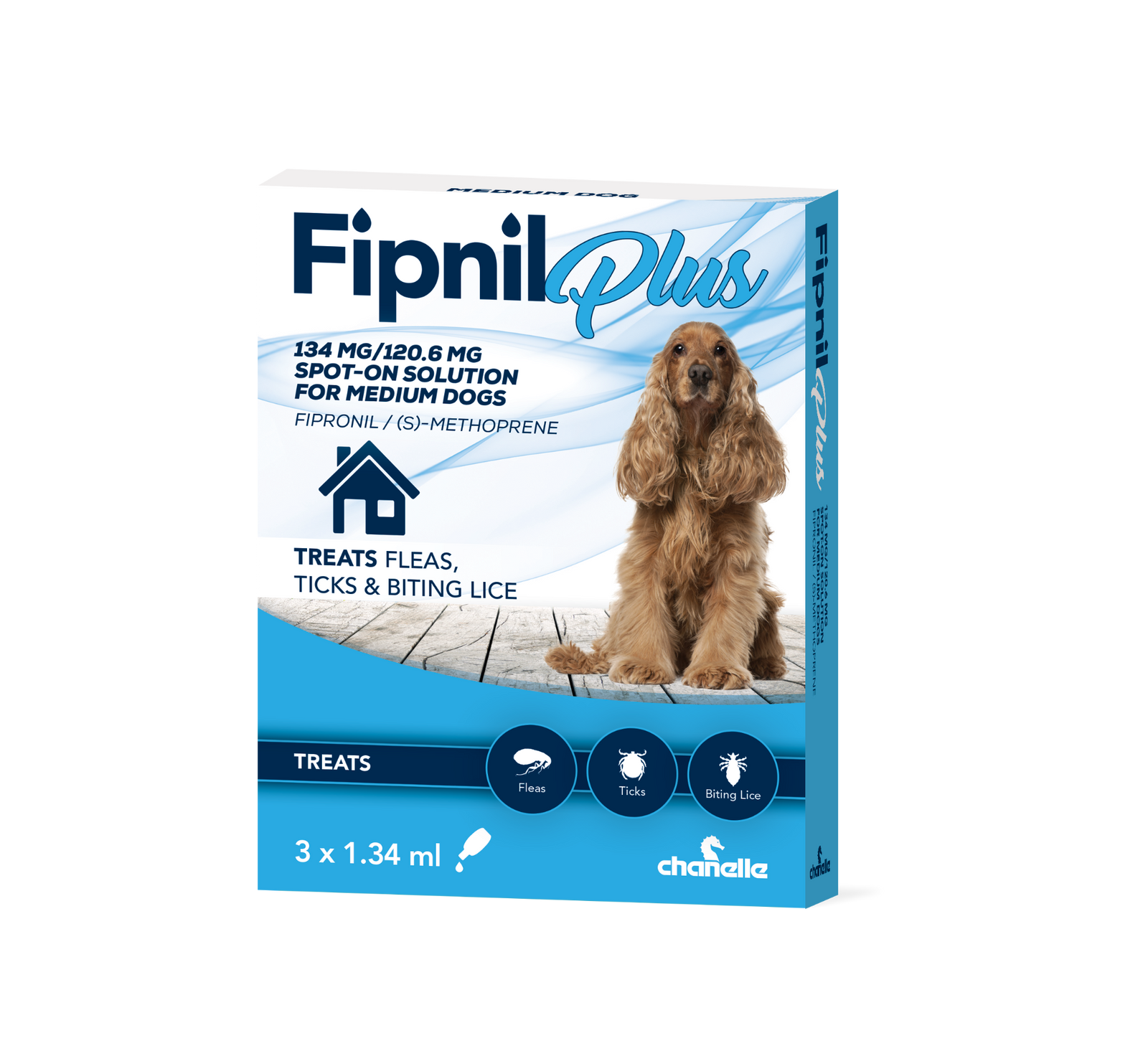 Fipnil Plus 134mg Med Dog 3''s
