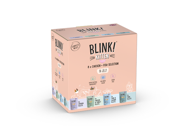 Blink! Kitten Food Chicken & Fish Fillets in Jelly 8x85g