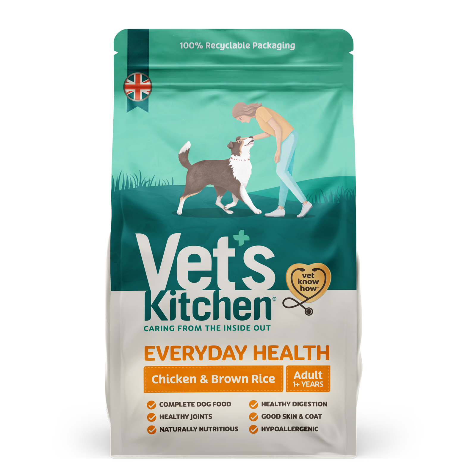 Vet''s Kitchen Everyday Health Dry Dog Food Chicken & Brown Rice - 1kg