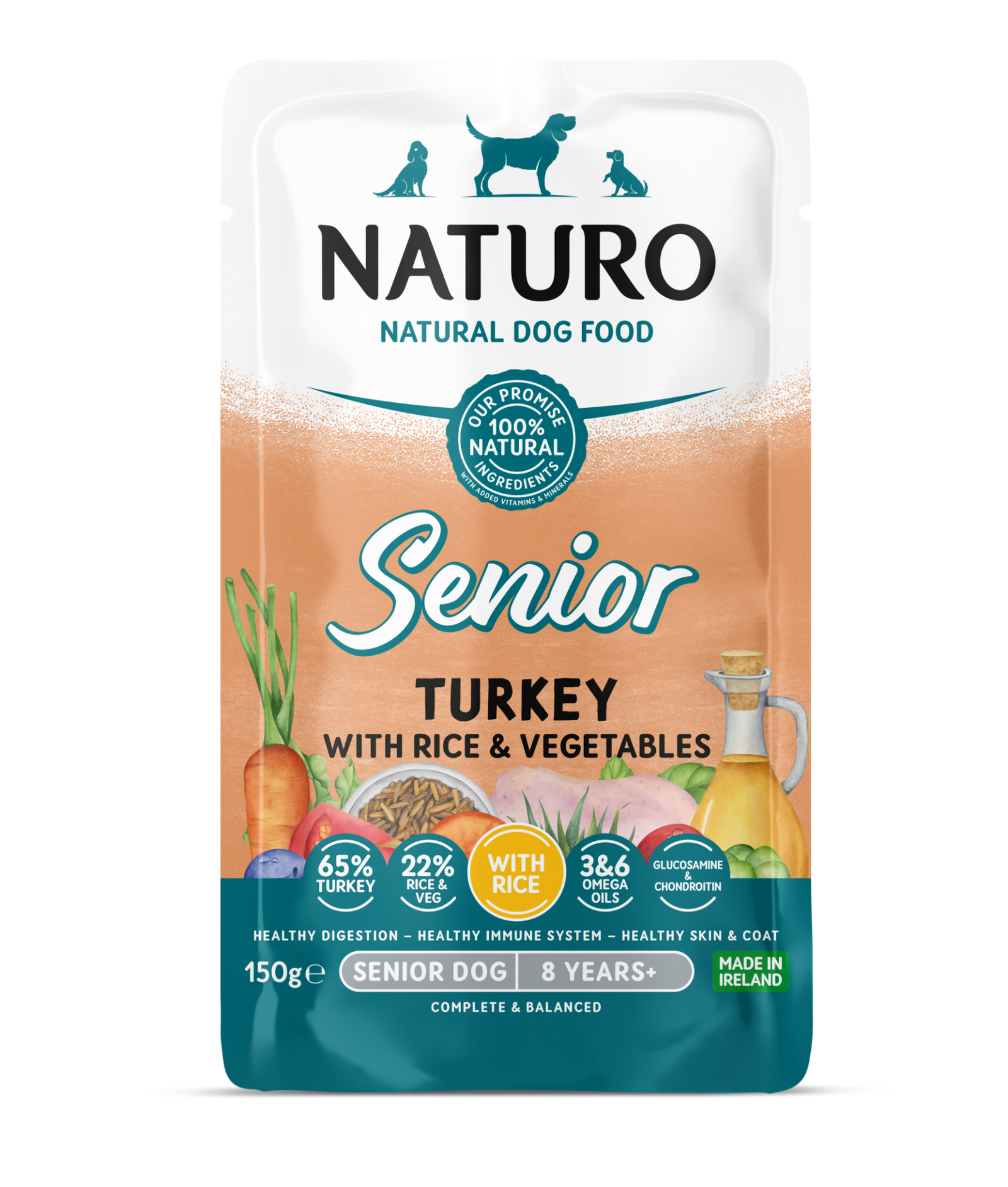 Naturo Senior Turkey with Rice & Vegetables 150g Pouch
