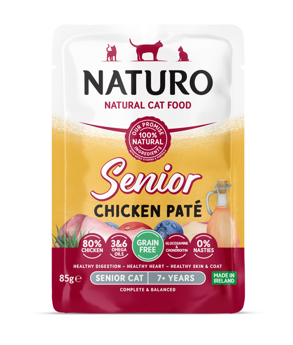 Naturo Cat Senior Chicken Paté Pouch 85g x  8