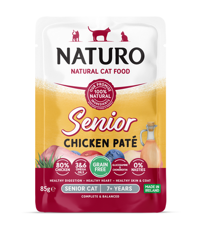 Naturo Cat Senior Chicken Paté Pouch 85g x  8