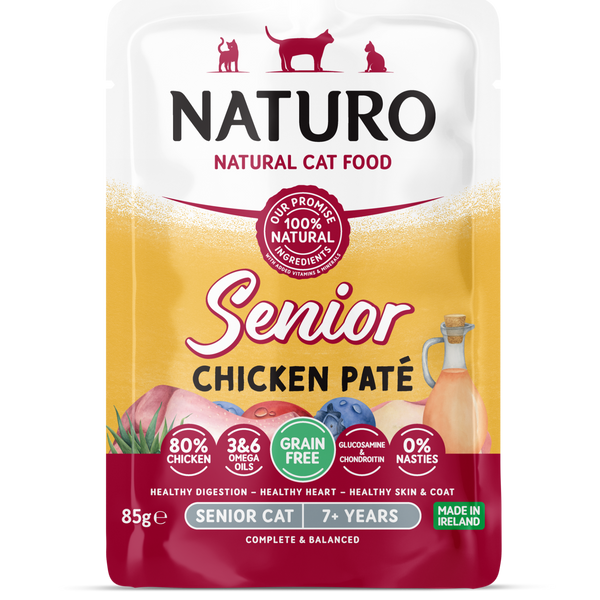 Naturo Cat Senior Chicken Paté Pouch 85g x  8