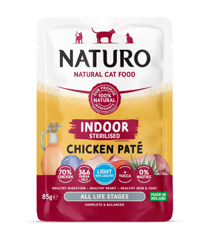 Naturo Cat Sterilised Chicken Paté Pouch 85g x 8