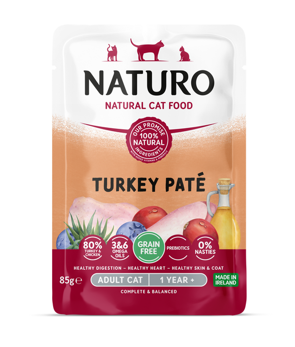 Naturo Cat Turkey Paté Pouch 85g x  8