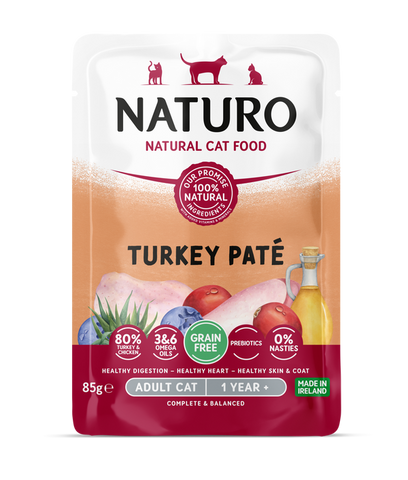 Naturo Cat Turkey Paté Pouch 85g x  8
