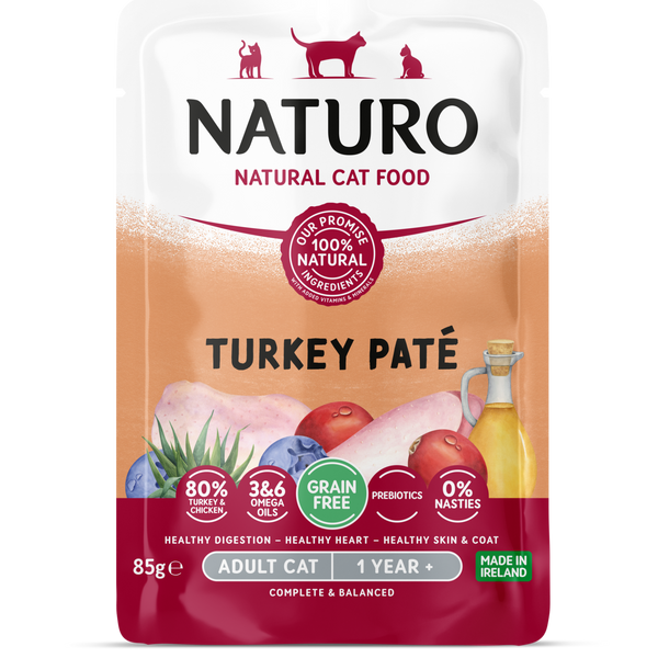 Naturo Cat Turkey Paté Pouch 85g x  8