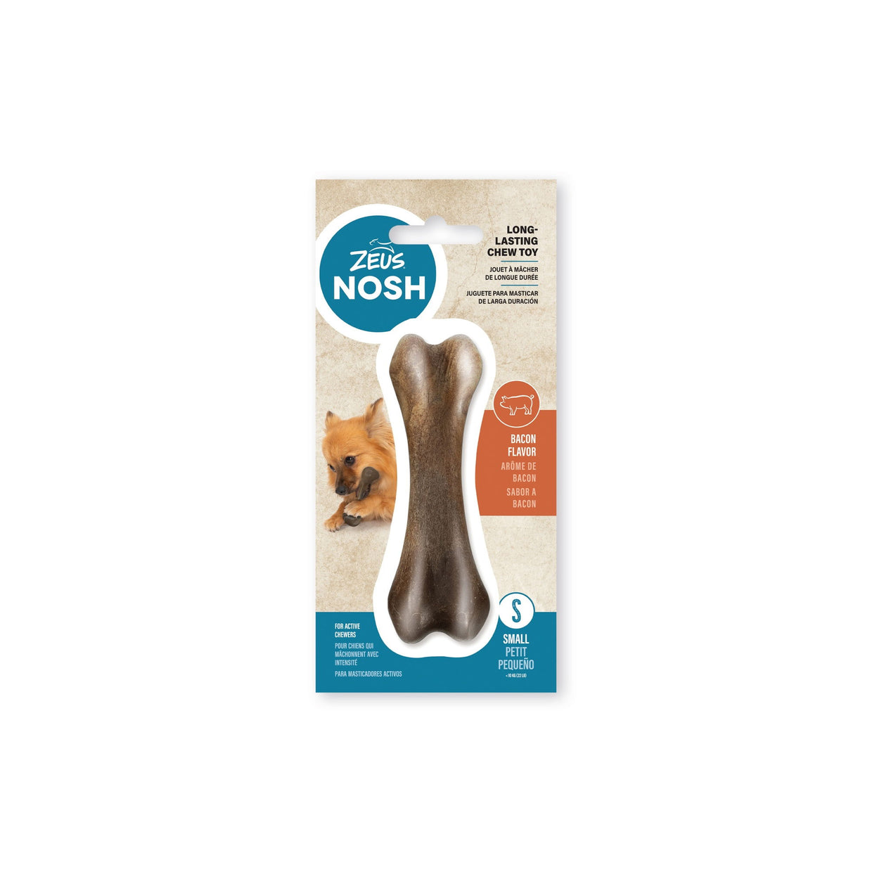Zeus Nosh Strong Chew Bone Bacon Flavour Single