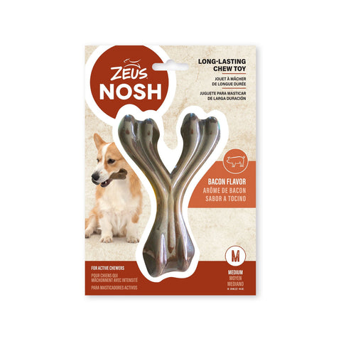 Zeus Nosh Strong Chew Bone Bacon Flavour Wishbone