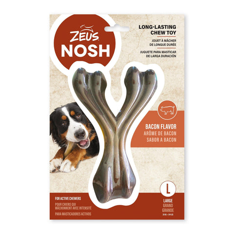 Zeus Nosh Strong Chew Bone Bacon Flavour Wishbone