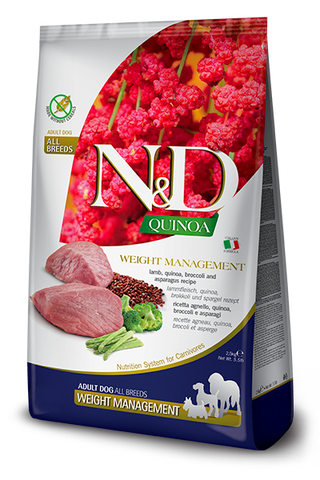 N&D Quinoa Dog Weight Management Lamb & Broccoli Adult Medium/Maxi 7 Kg