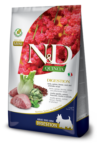 N&D Quinoa Dog Digestion. Lamb & Fennel Adult Mini 2.5 Kg