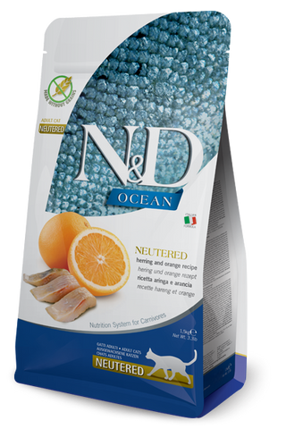 N&D Ocean Cat Herring & Orange Neutered Adult 1.5 Kg