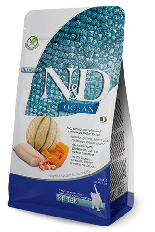 N&D Ocean Cat Cod. Shrimp. Pumpkin & Cantaloupe Melon Kitten 1.5 Kg