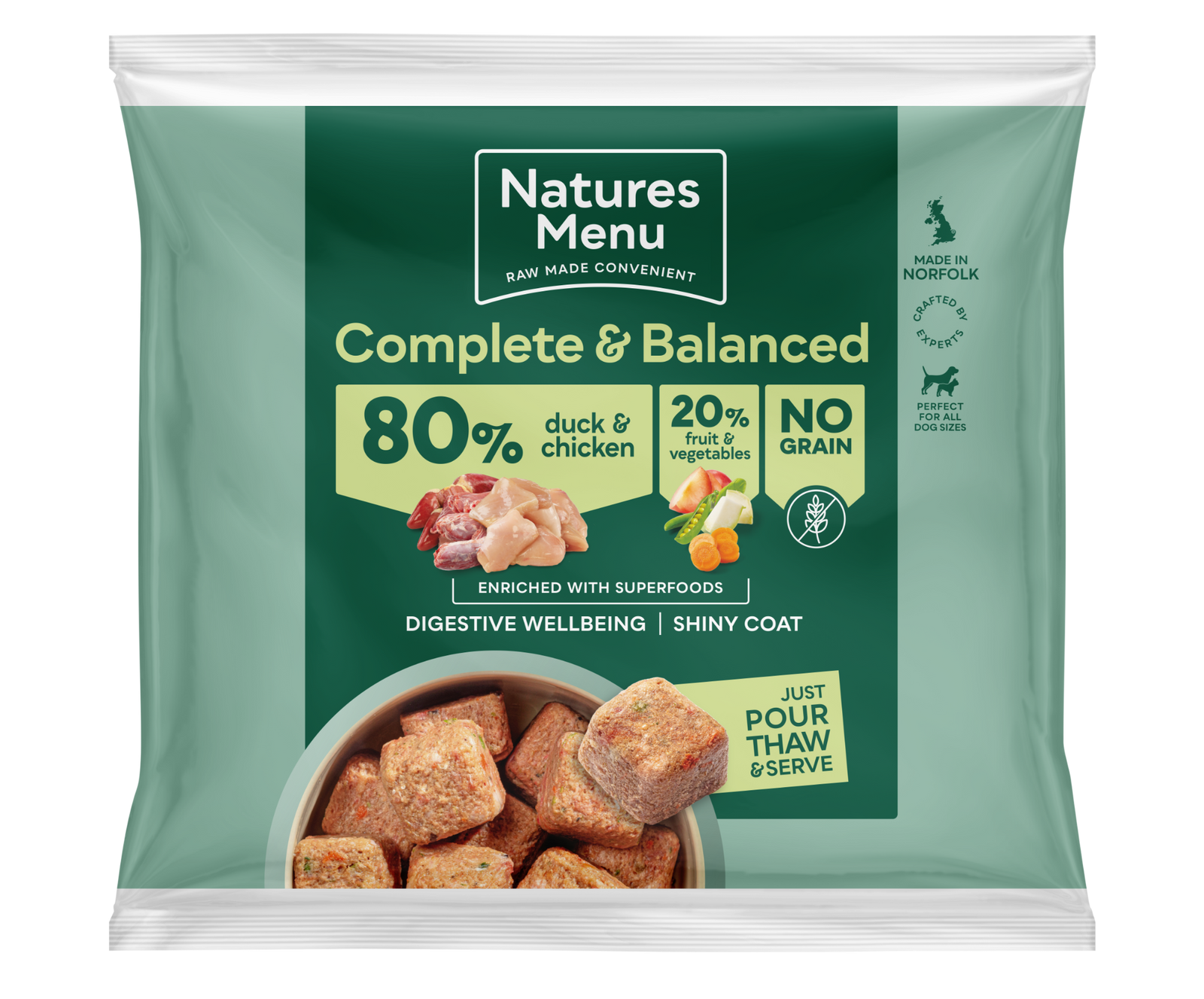 Natures Menu 80/20 Duck and Chicken Nuggets with Superfoods 1kg