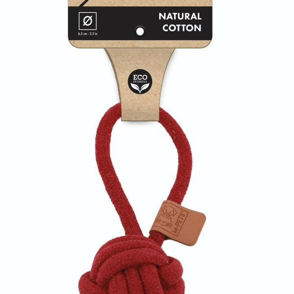 M-PETS Coto Eco Rope Dog Toys Red Loop Ball 6.5 Cm