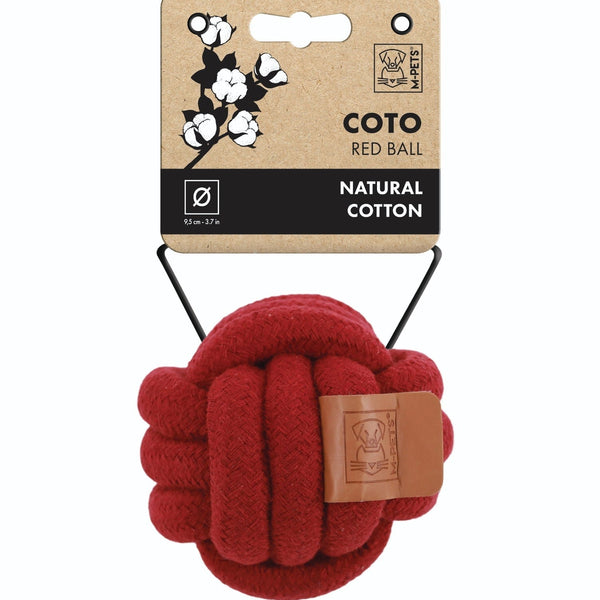 M-PETS Coto Eco Rope Dog Toys Red Ball 9.5 Cm
