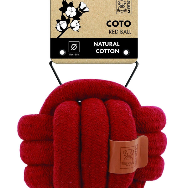 M-PETS Coto Eco Rope Dog Toys Red Ball 15 Cm