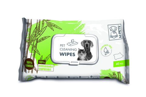 M-PETS Pet Cleaning Wipes 100% Bamboo 15 X 20 Cm - 40 Pcs