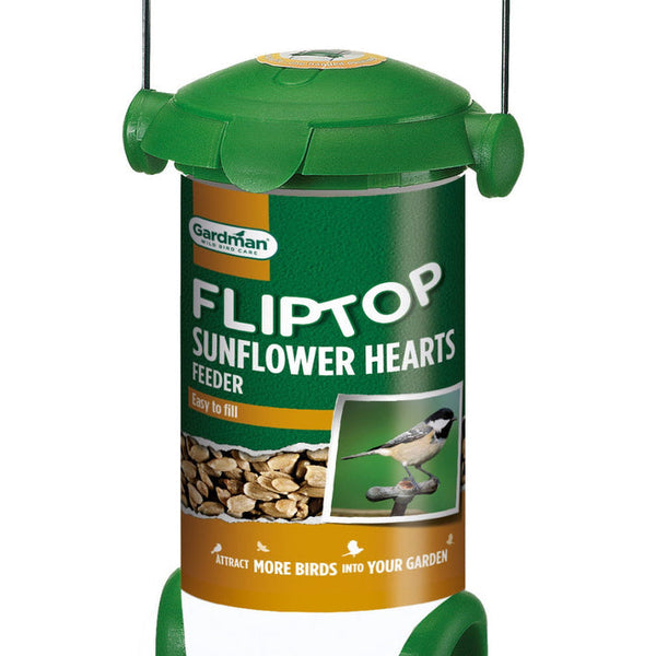 Gardman Flip Top Sunflower Heart Feeder (WITH 1KG SUNFLOWER HEARTS)