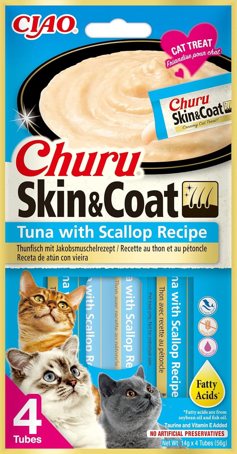 Churu Skin&Coat 4 Pack with Scallop Recipe