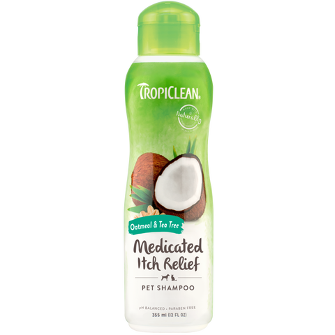 TropiClean Medicated Anti Itch Oatmeal and Tea Tree Shampoo for Pets 355ml