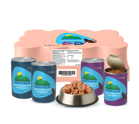 Mayfield Cat Food 12 x 400g (6x Chicken/6x Beef)
