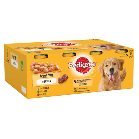 PEDIGREE Adult Wet Dog Food Tins Mixed in Jelly