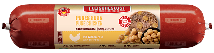 Fleischeslust Pure Chicken Sensitive Wet Dog Food - 12 x 800g Case