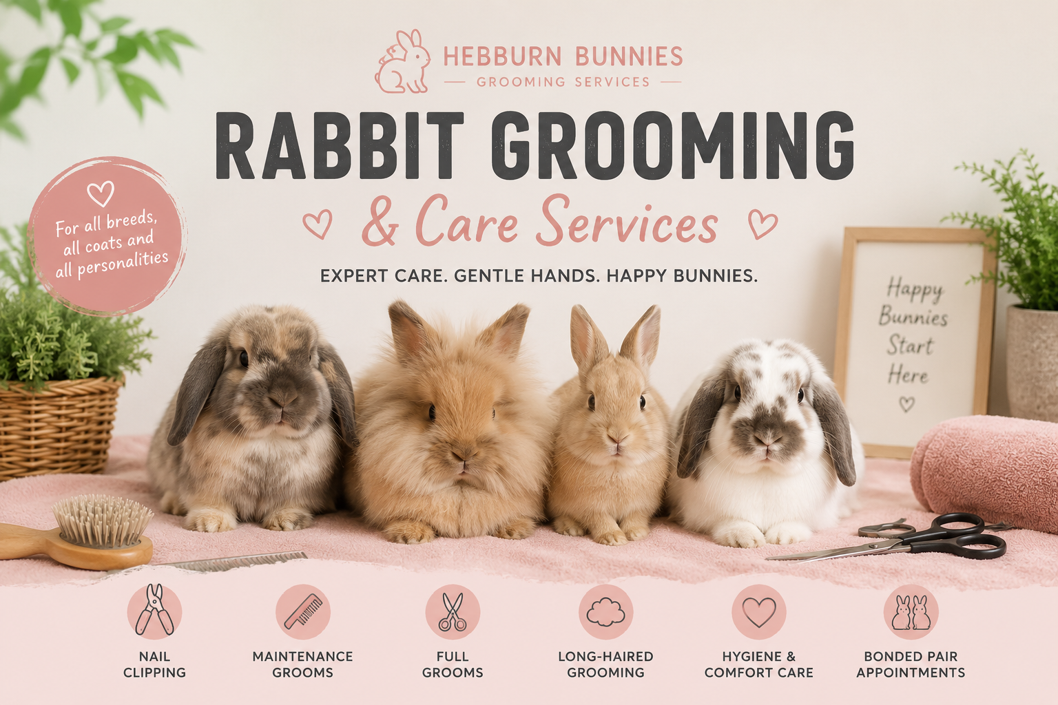 Bonded Pair Full Rabbit Groom | Hebburn Bunnies