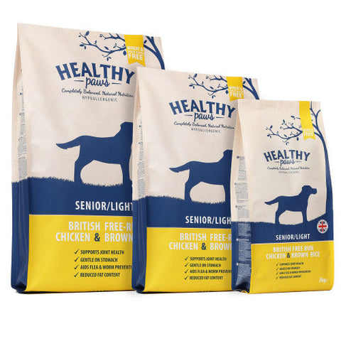 Healthy Paws British Free-Run Chicken & Brown Rice Senior/Light 12KG